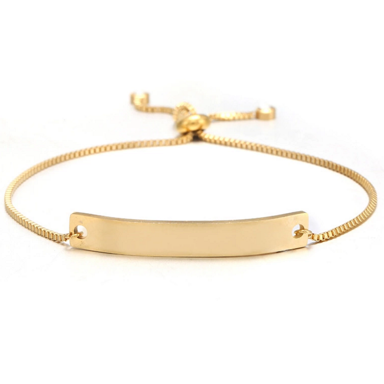 Stainless steel Silver gold and rose gold plated Engraving blank Fashion bangle bracelet Jewelry for Women MEN unisex