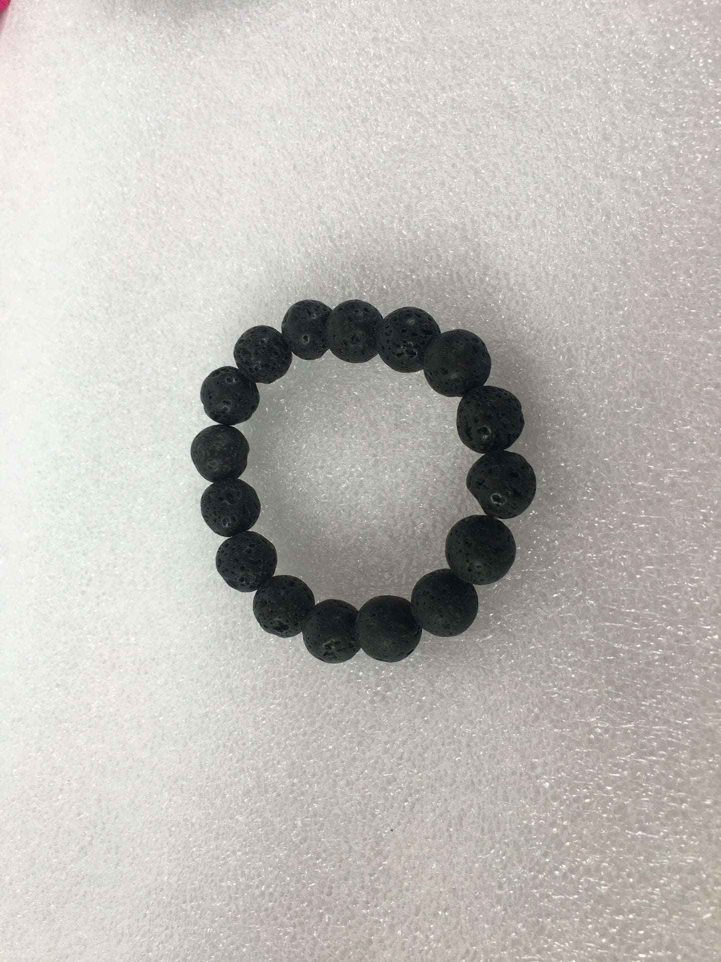 8MM 10MM 12MM Black Lava Stone Beads Elastic Cord Essential Oil Diffuser Handmade Bracelet