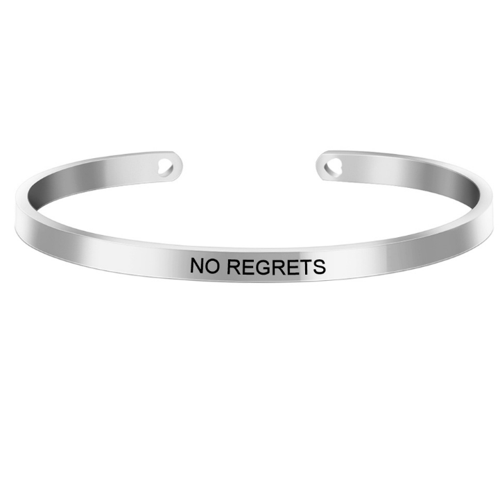 custom wholesale stainless steel open cuff engraving inspiration words bracelet jewelry women
