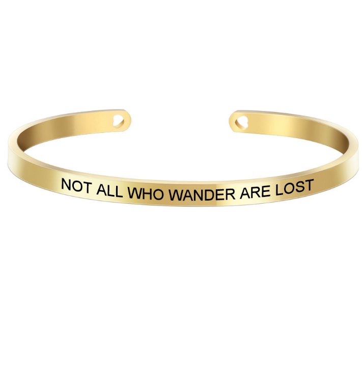 custom wholesale stainless steel open cuff engraving inspiration words bracelet jewelry women