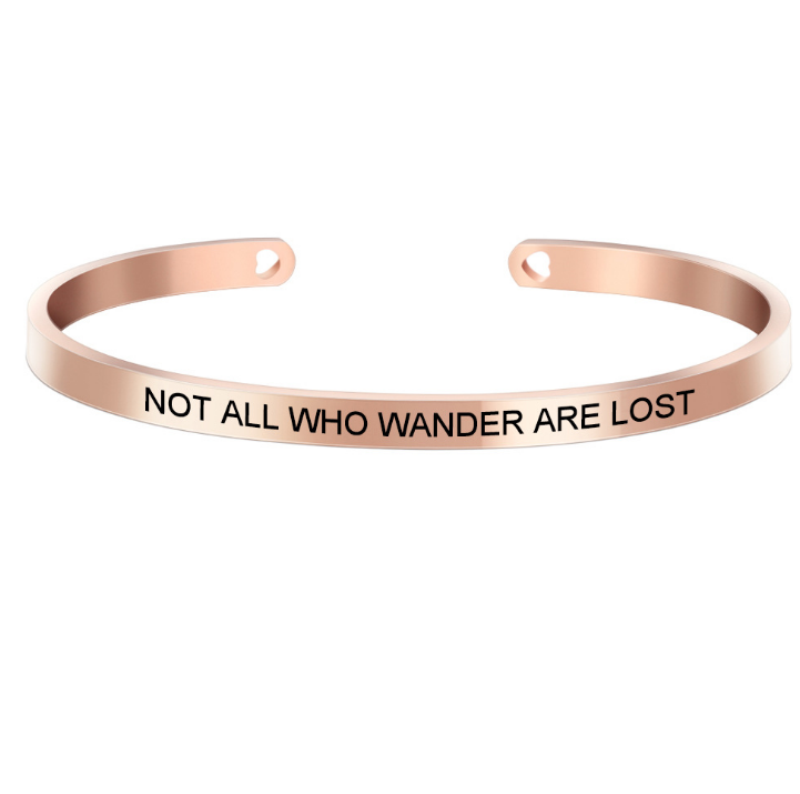 custom wholesale stainless steel open cuff engraving inspiration words bracelet jewelry women