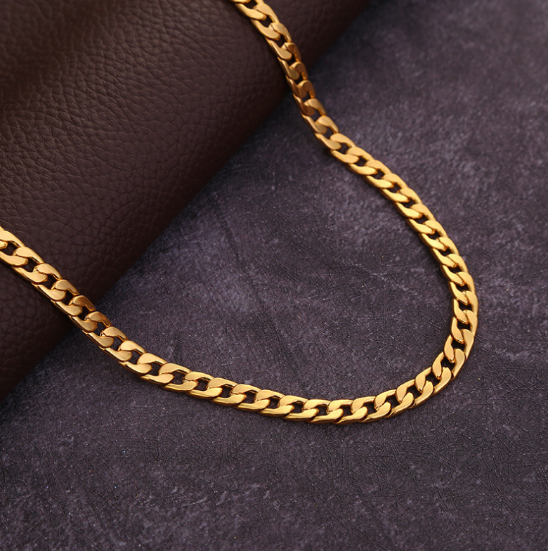 fashion gold plated 6MM wide miami cuban links chain necklace for women men chains