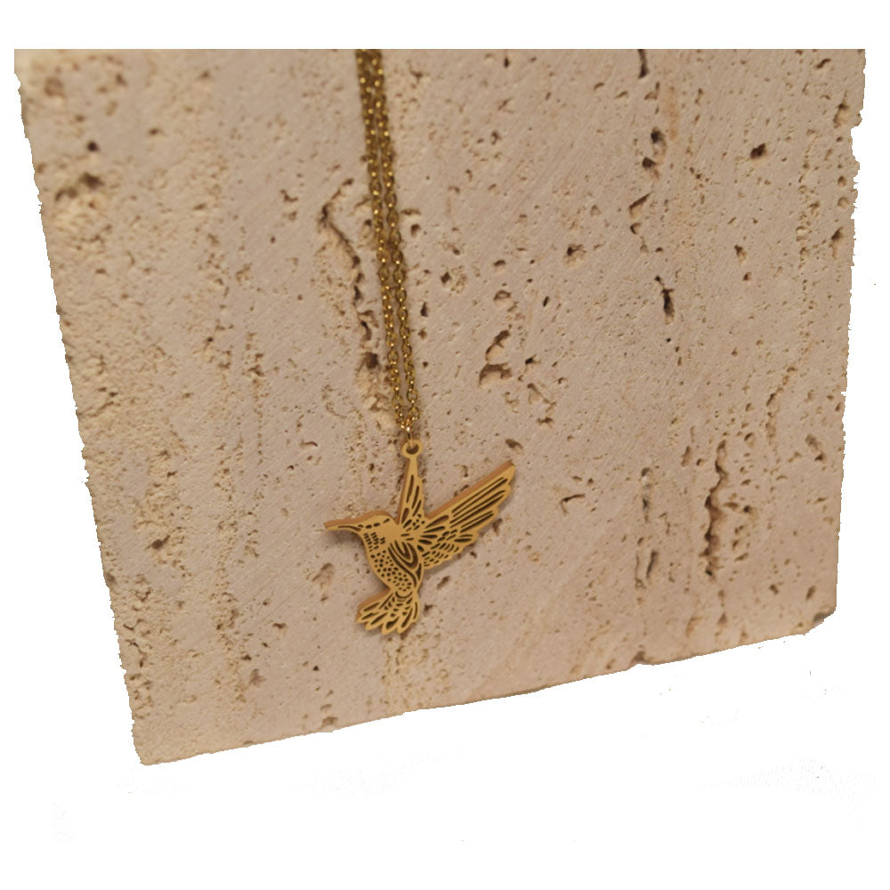 wholesale hot selling fashion chic stainless steel gold plated hummingbird animal lion pendant necklace for women china supplier