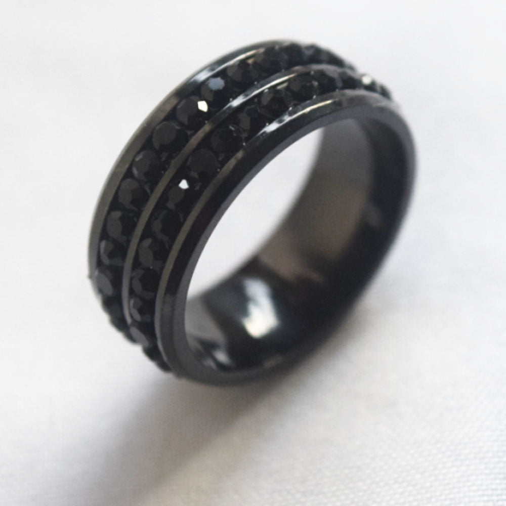 wholesale stainless steel rectangle zircon beads bezel paving inlay finger ring jewelry fashion accessories China supplier