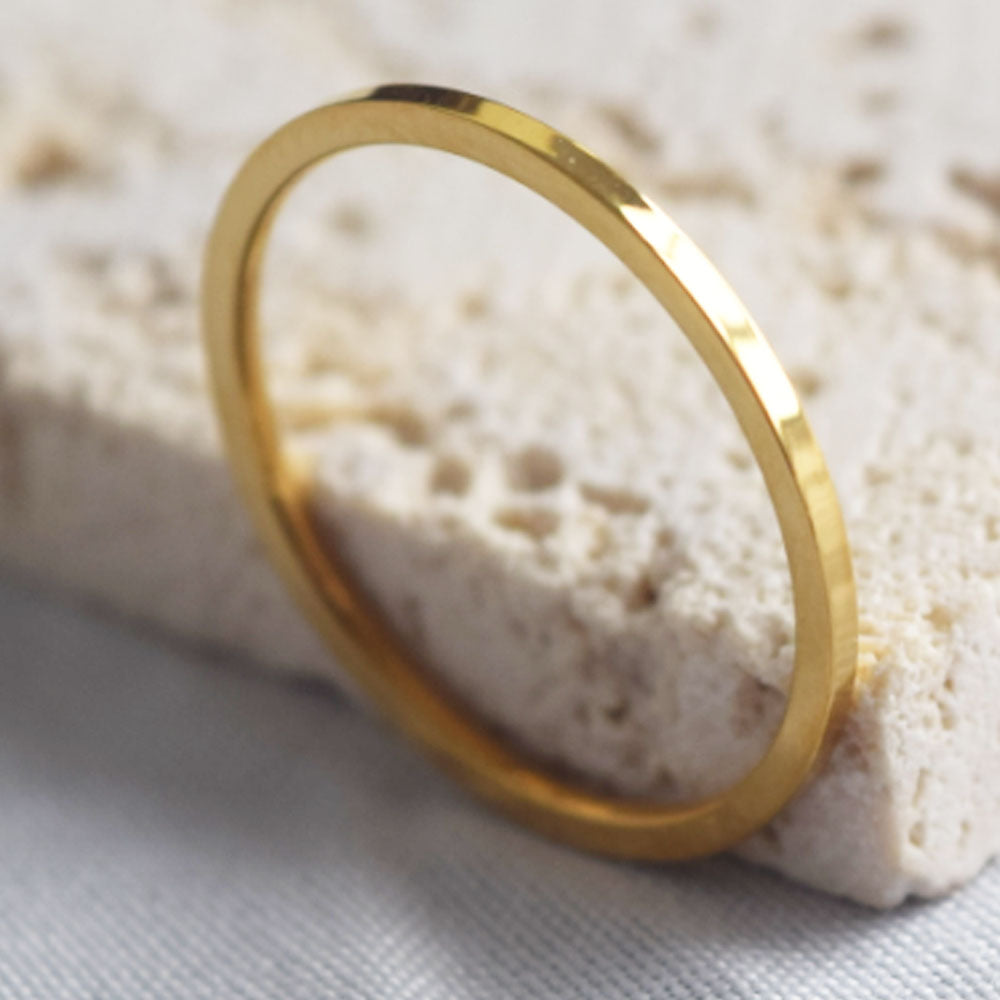 wholesale narrow 1mm wide women men wedding black silver gold rose gold stainless steel stack rings jewelry fashion accessories