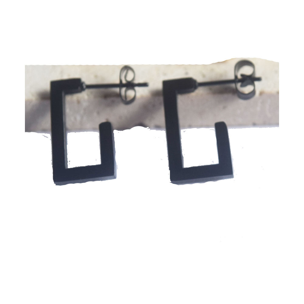 wholesale stainless steel rectangle gold plated earrings jewelry unisex for men women China manufacturer factory supplier