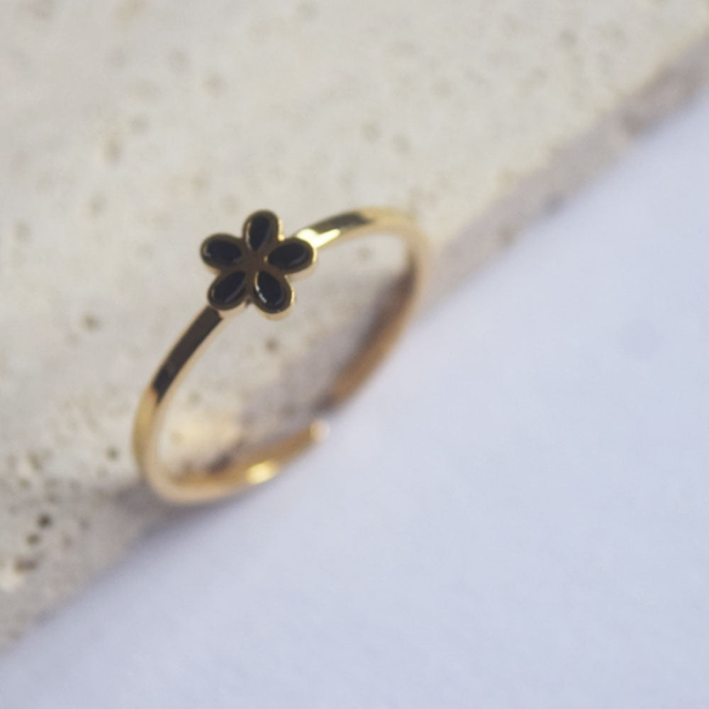 wholesale fashion stainless steel flower charm open cuff finger ring women China manufacturer Supplier factory price