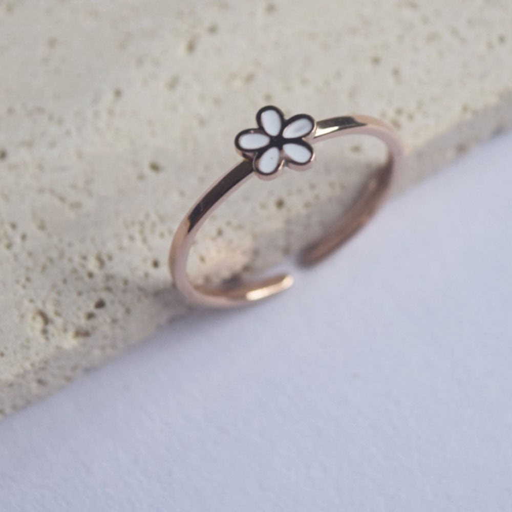 wholesale fashion stainless steel flower charm open cuff finger ring women China manufacturer Supplier factory price