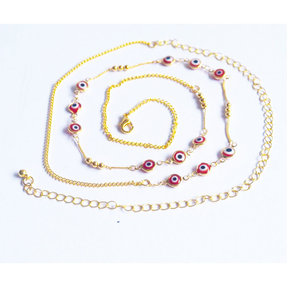 ladies metal alloy d-evil eye charm waist beads belly chain body jewelry chains