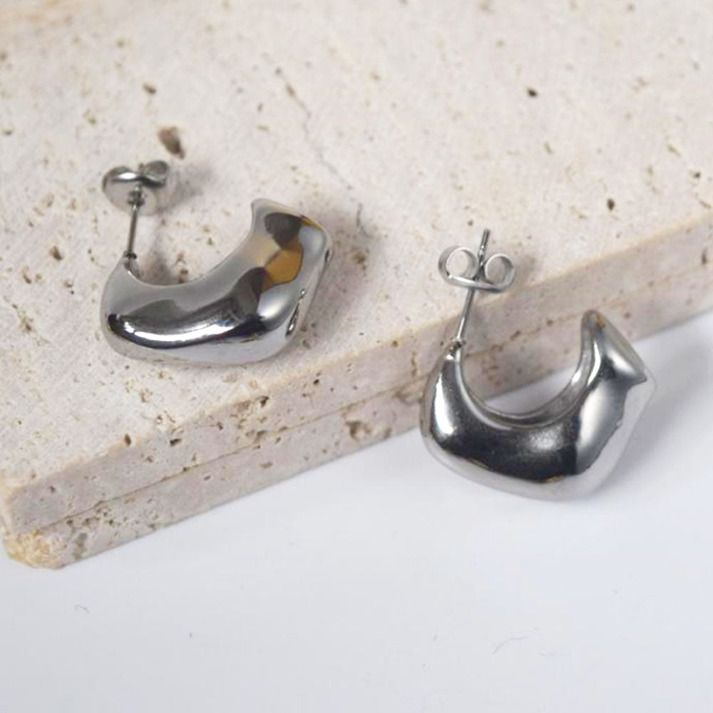 wholesale designer inspired non tarnish waterproof titanium stainless steel 18k gold plated jewelry earrings women