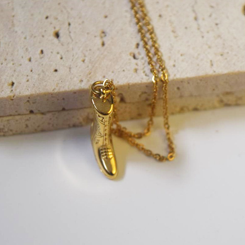 Fashion Hip Hop Men Necklace stainless steel with fine gold plated long boot pedant necklace for women jewelry