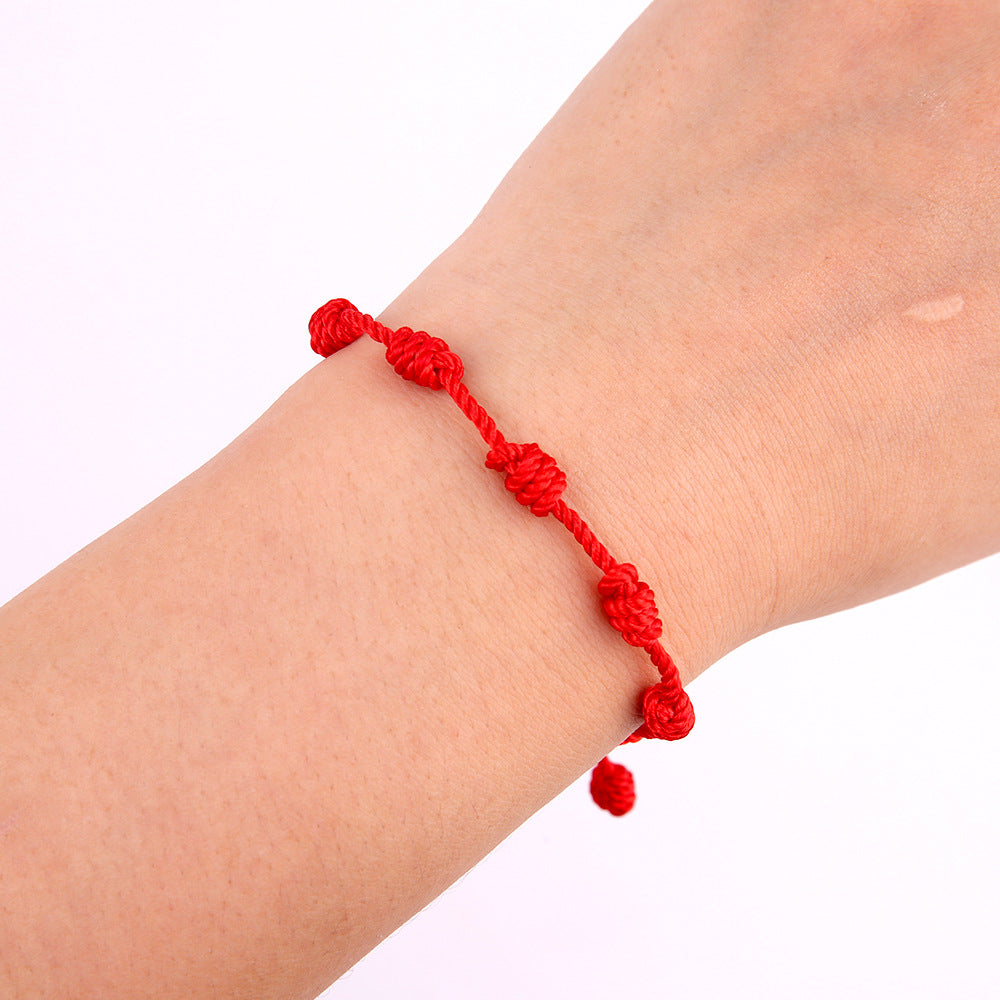 adjustable good lucky red rope cord string thread braided bracelet charm hand woven red bracelets jewelry