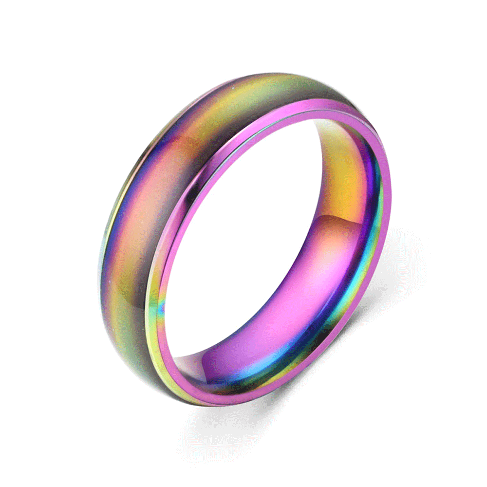 stainless steel mood ring colors change as temperature chainging finger ring unisex rings jewelry