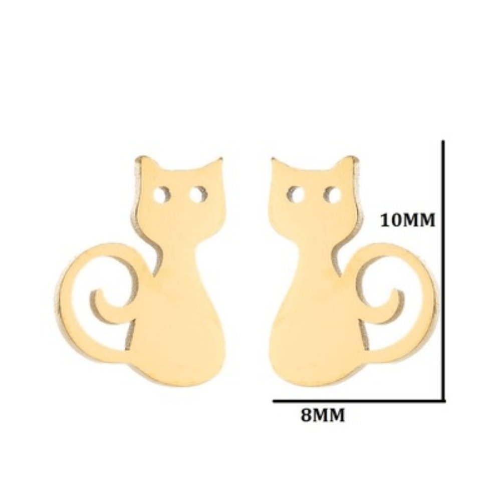 bulk tiny cat charm stainless steel stud earrings jewelry earring women