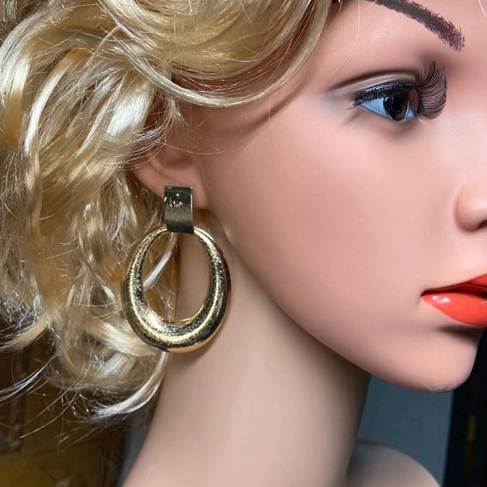 korean fashion accessories jewelry water drop shape metal long drop earings