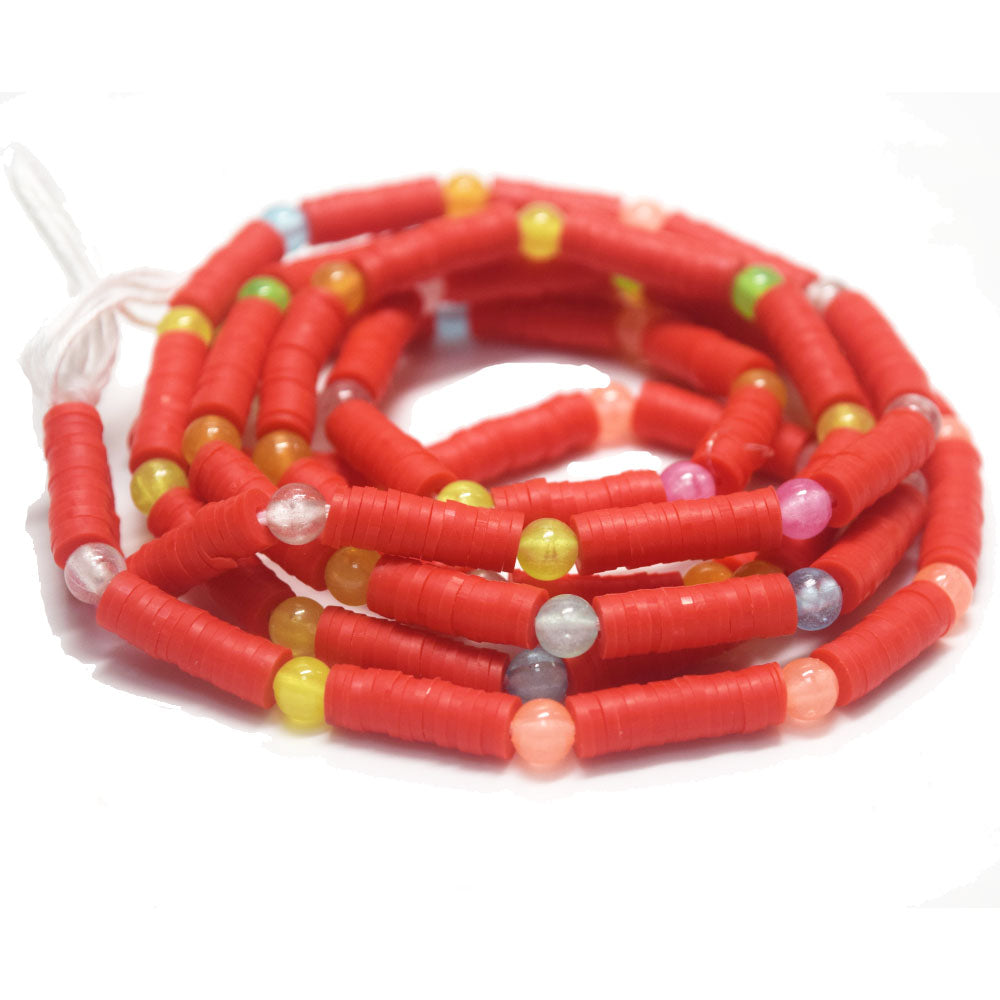 plus size extra long tie on bohemian sparkly glowing glow in the dark soft polymer clay heishi beads waist bead making supplies