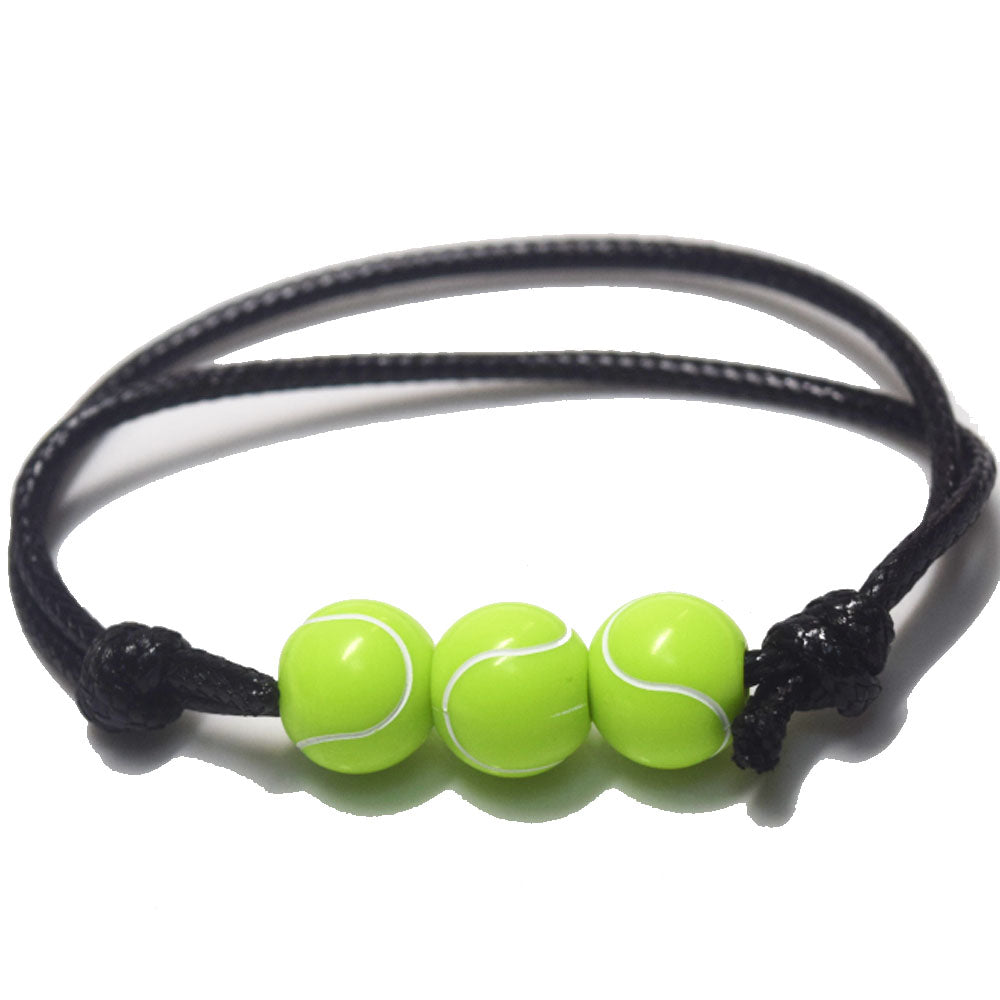 handmade adjustable cord rope woven basketball rugby tennis baseball ball charm beads sport bracelet unisex women and men