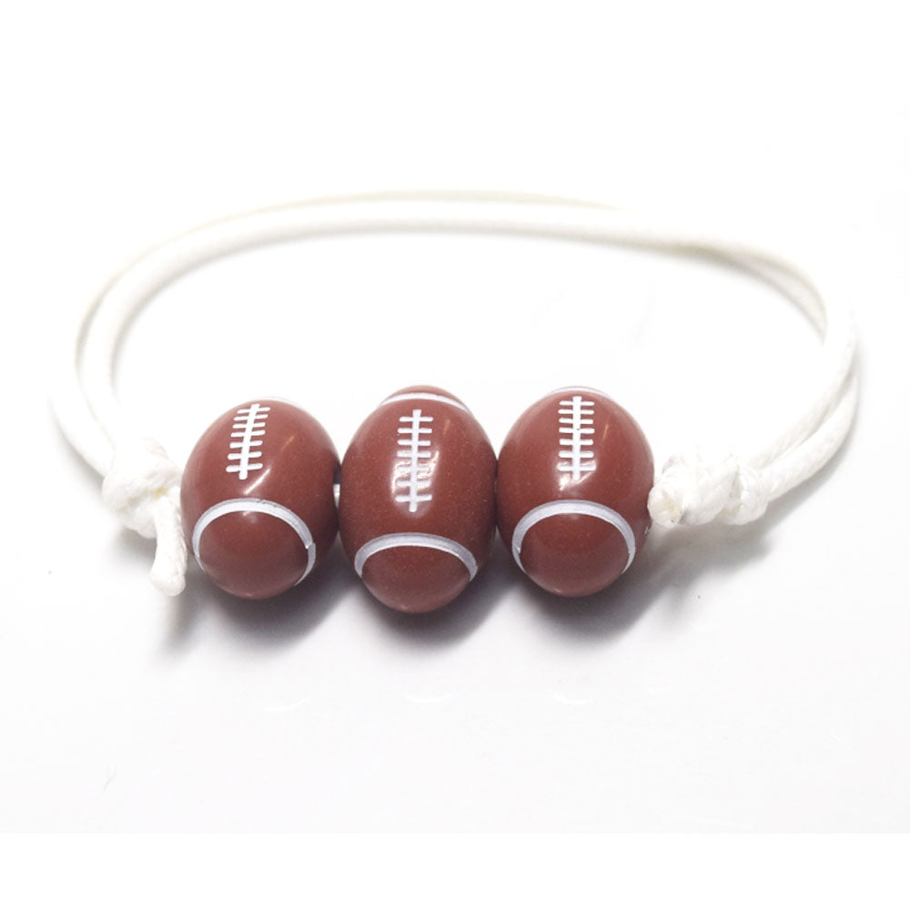 handmade adjustable cord rope woven basketball rugby tennis baseball ball charm beads sport bracelet unisex women and men