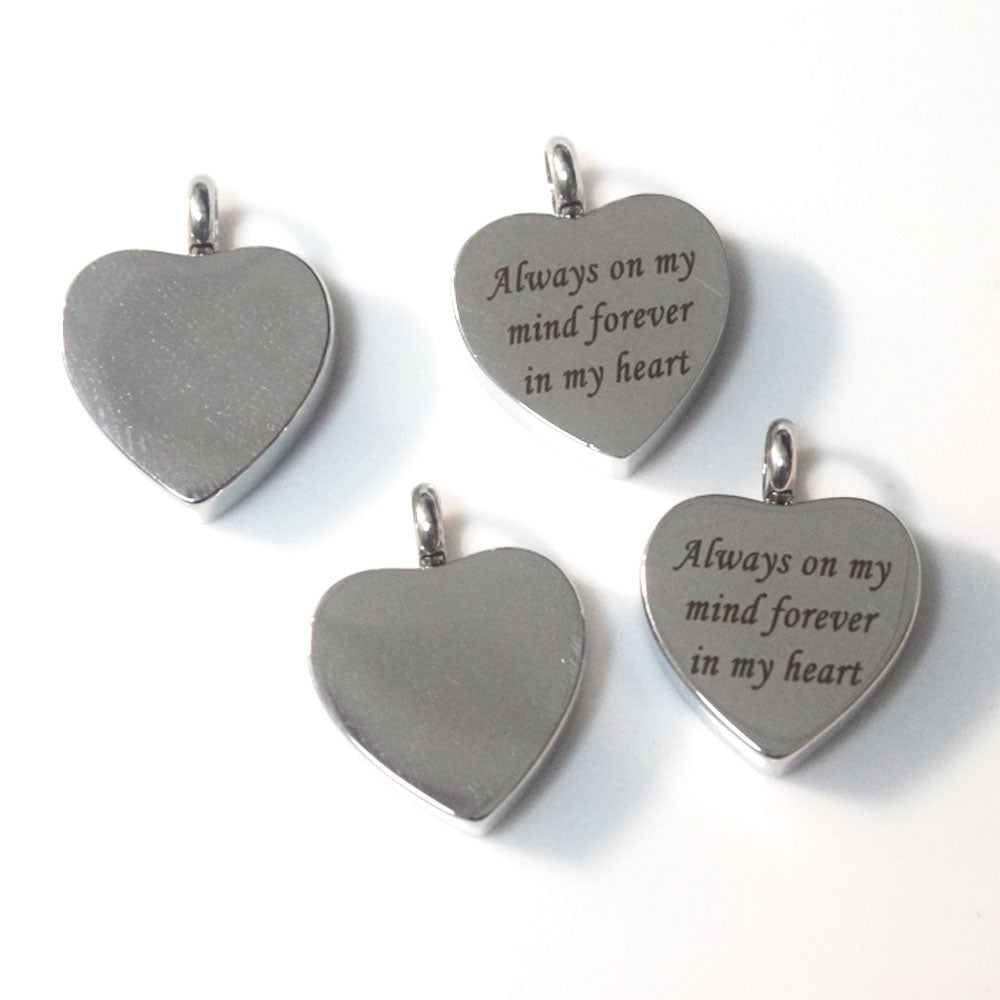 Stainless steel memory necklace heart pendant locket with engraving words chain not included pendant only