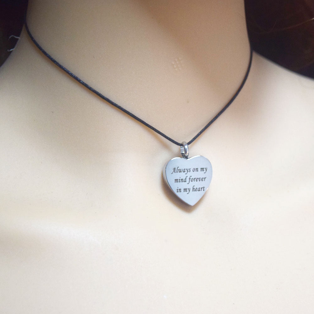 Stainless steel memory necklace heart pendant locket with engraving words chain not included pendant only
