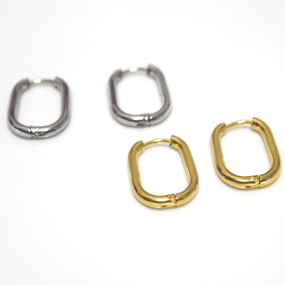 stainless steel earring wire hoop drop rectangle women earrings jewelry