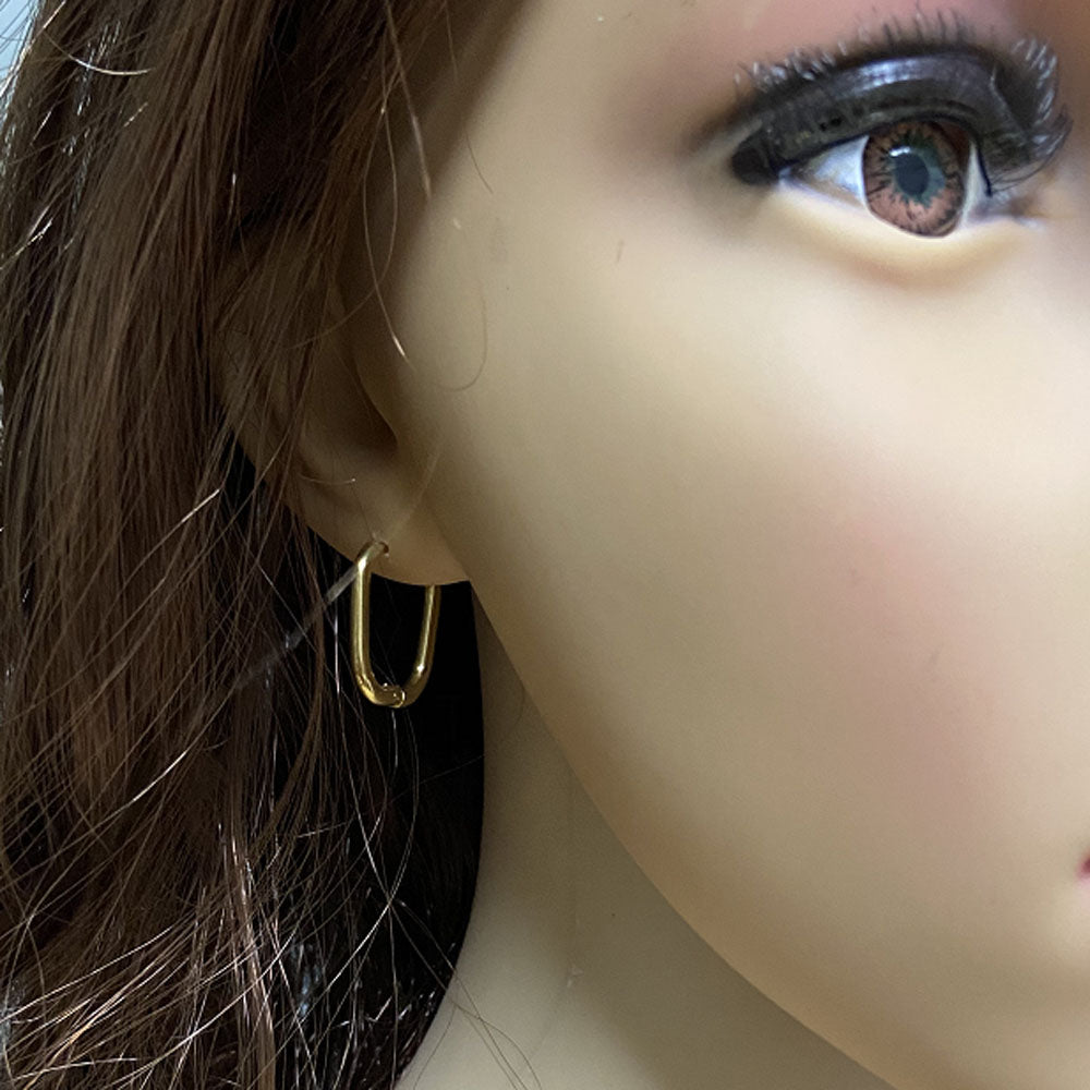 stainless steel earring wire hoop drop rectangle women earrings jewelry