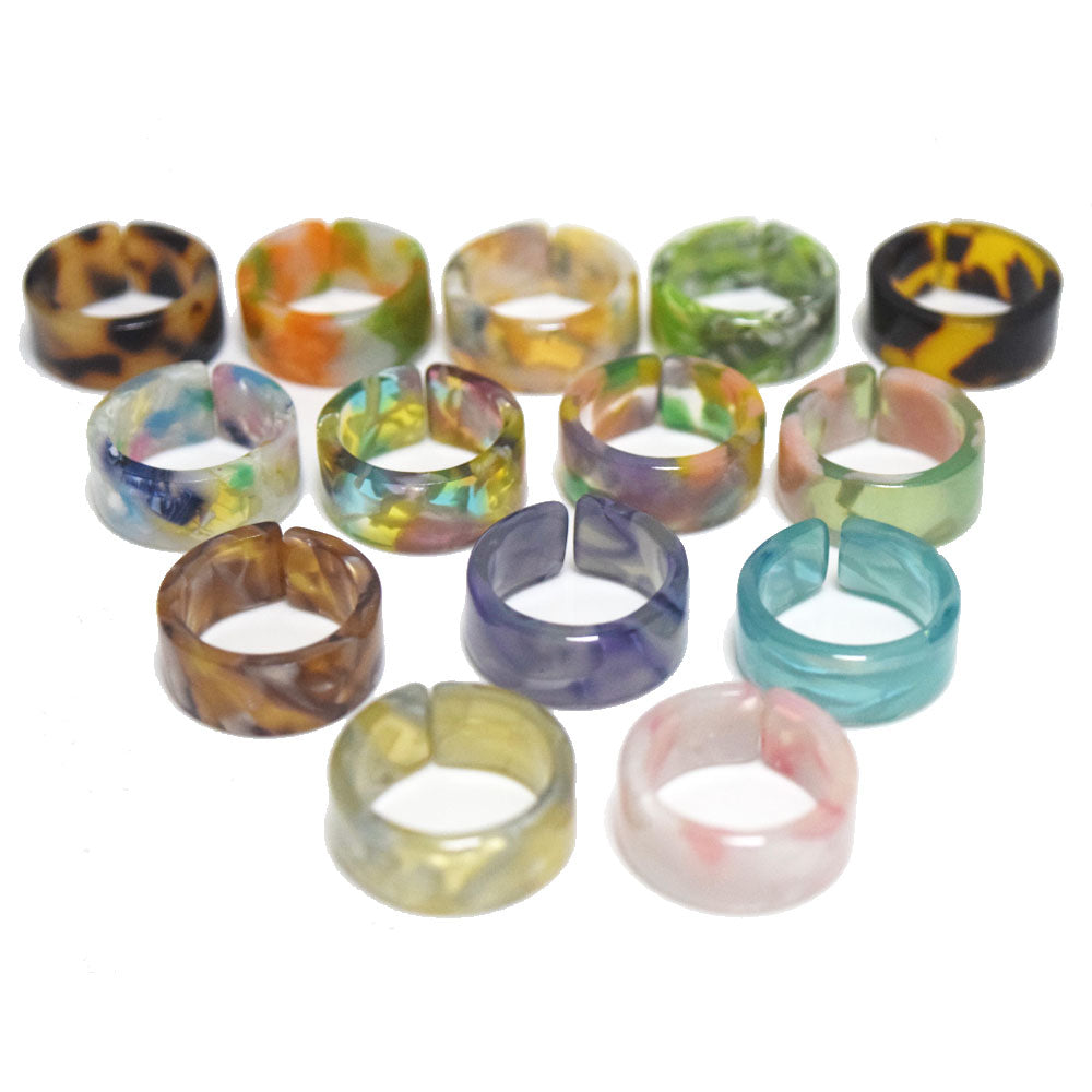 women acrylic resin finger rings jewelry open cuff design bulk