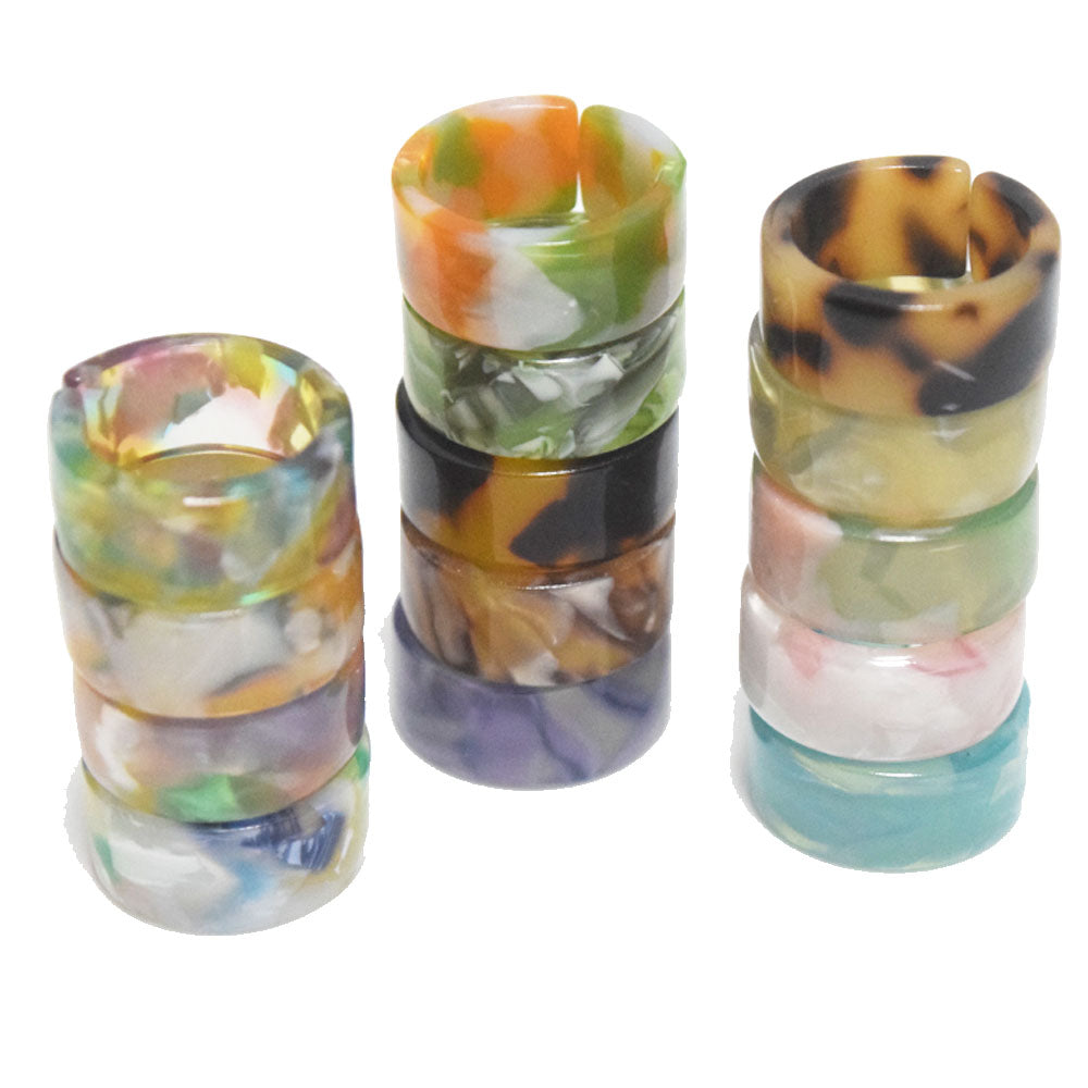 women acrylic resin finger rings jewelry open cuff design bulk