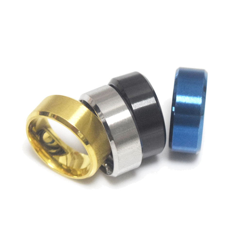 trendy high quality party wedding 8mm thick stainless steel statement band ring men finger rings jewelry fashion accessories