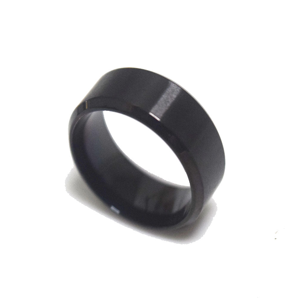trendy high quality party wedding 8mm thick stainless steel statement band ring men finger rings jewelry fashion accessories