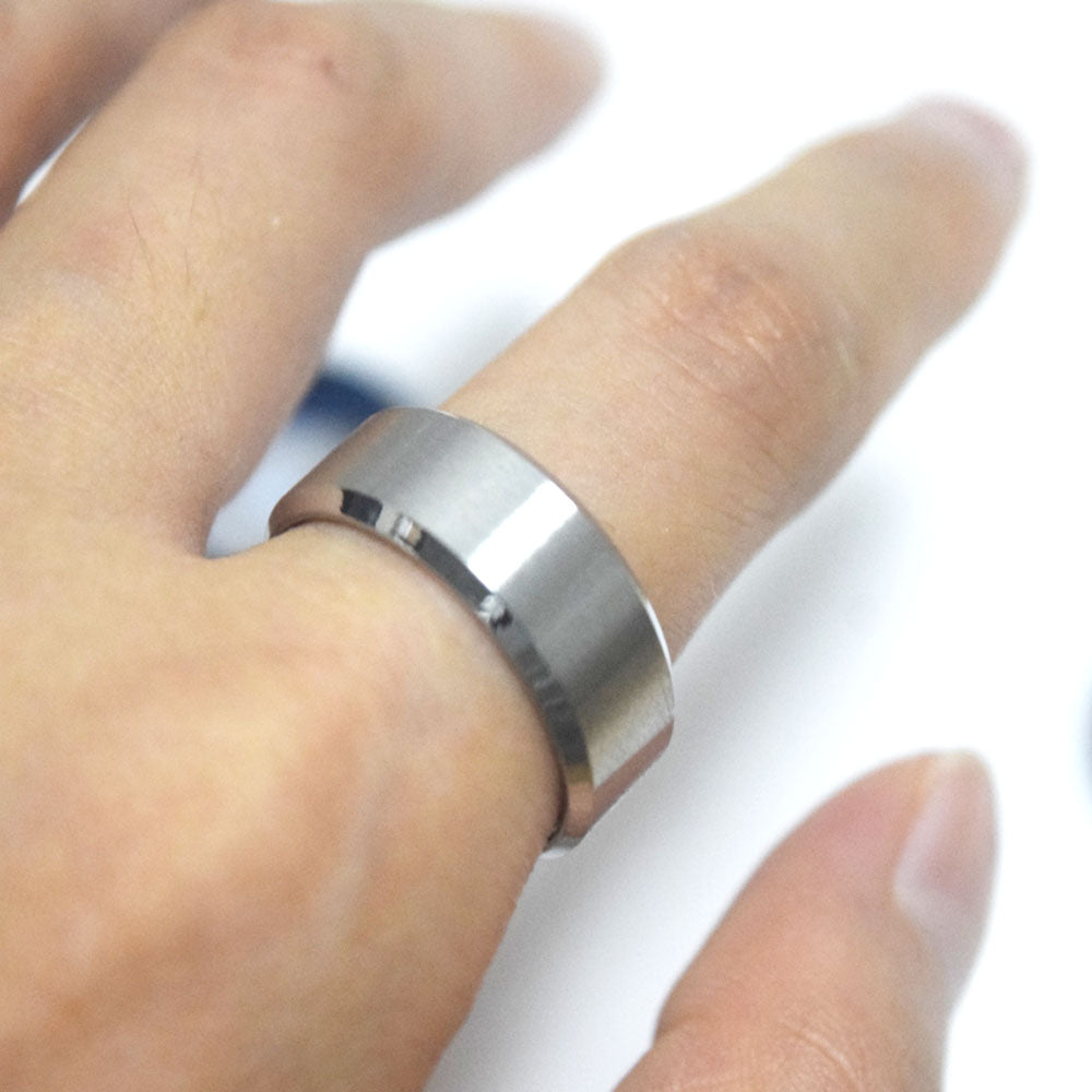 trendy high quality party wedding 8mm thick stainless steel statement band ring men finger rings jewelry fashion accessories