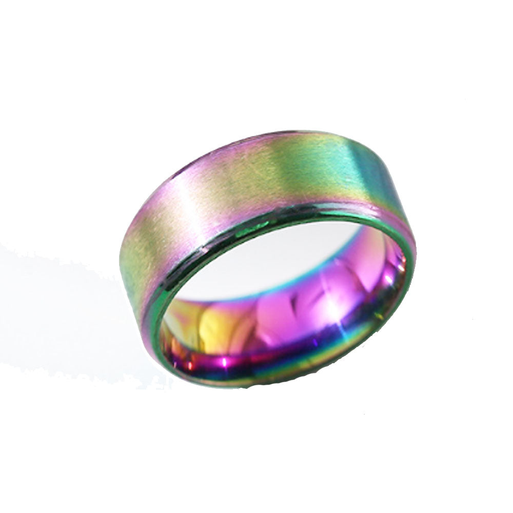 trendy high quality party wedding 8mm thick stainless steel statement band ring men finger rings jewelry fashion accessories
