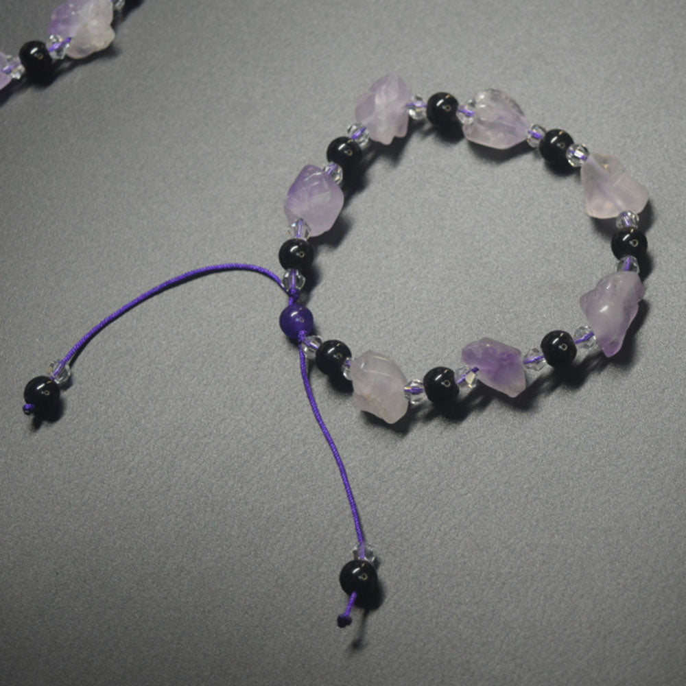 natural healing purple irregular raw amethyst crystal stone bead healthy slimming adjustable bracelet women jewelry bracelets