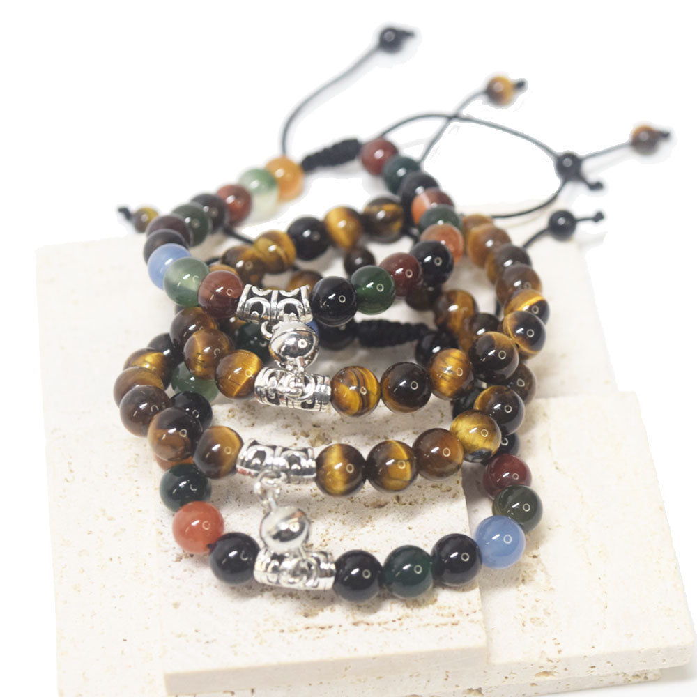 6 colors handmade stone crystal adjustable boutique valentines couple gift bracelet magnetic ball charm pendant bracelets