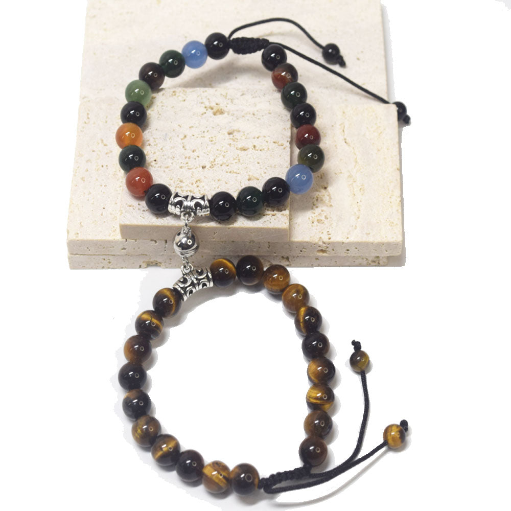 6 colors handmade stone crystal adjustable boutique valentines couple gift bracelet magnetic ball charm pendant bracelets