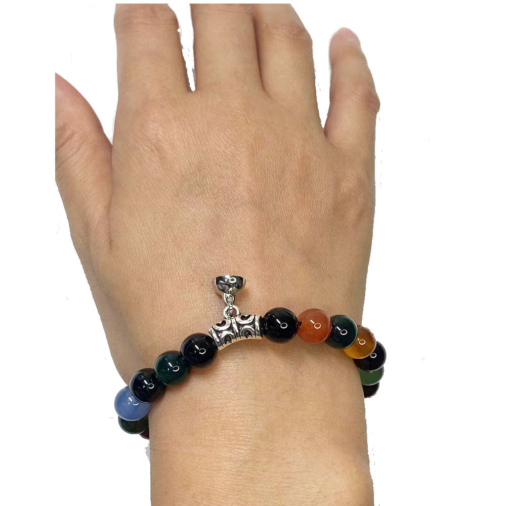 6 colors handmade stone crystal adjustable boutique valentines couple gift bracelet magnetic ball charm pendant bracelets