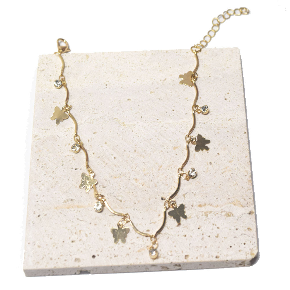 korean brass alloy butterfly star heart charm dangles anklet bling foot ankle bracelet jewelry