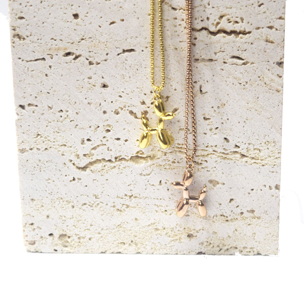 fashion titanium stainless steel puppy balloon dog pendant necklace charm women choker necklaces jewelry