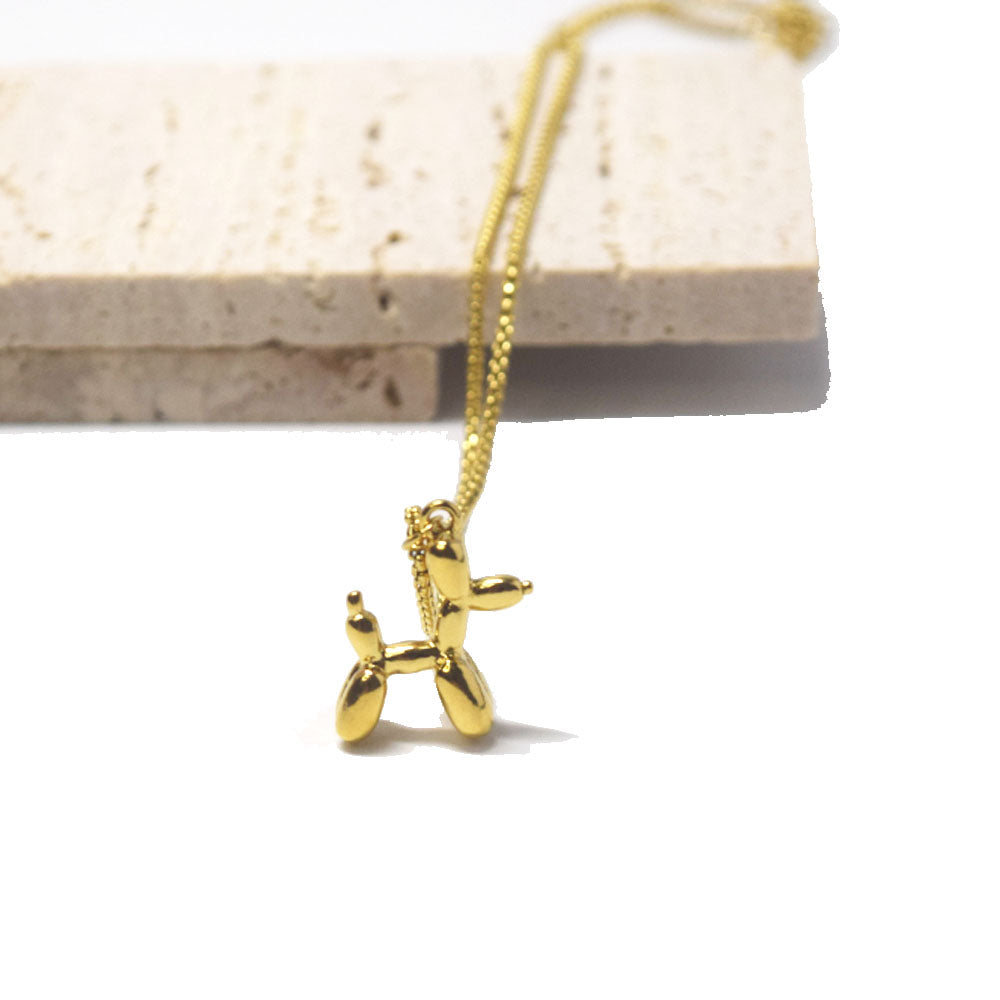 fashion titanium stainless steel puppy balloon dog pendant necklace charm women choker necklaces jewelry