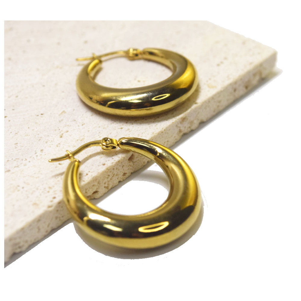 fashion chic trendy stainless steel tarnish free waterproof hoop earring jewelry for women designer inspired