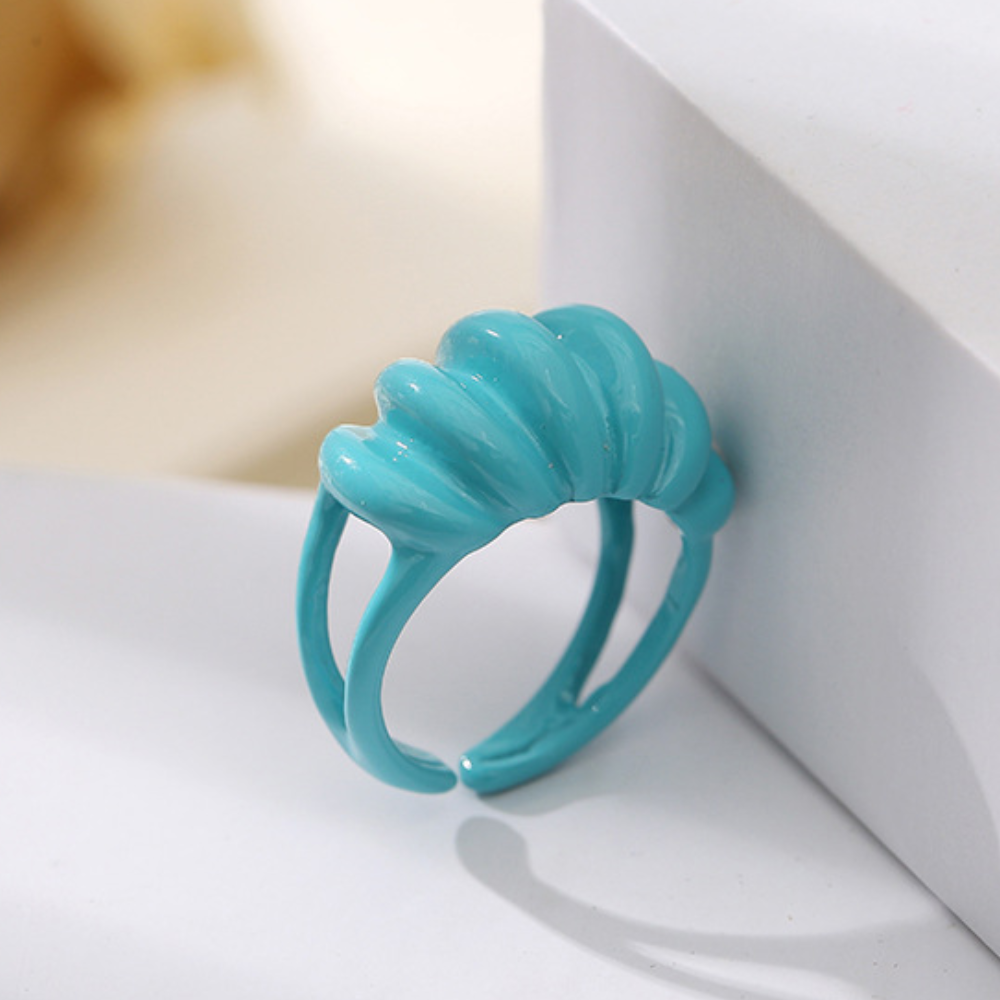 fashion chunky macaron finger metal enamel color open cuff resizable finger ring jewelry women bulk antique