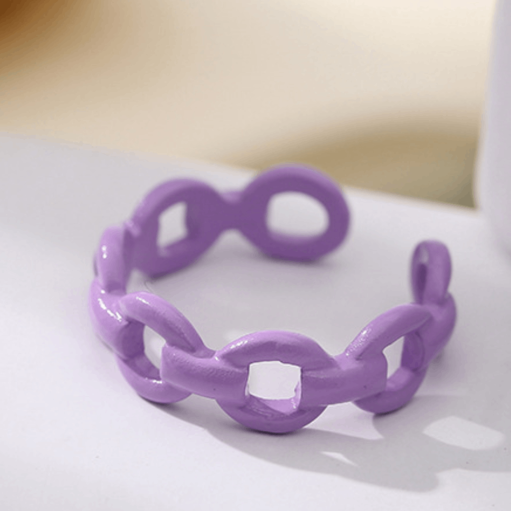 fashion chunky macaron finger metal enamel color open cuff resizable finger ring jewelry women bulk antique