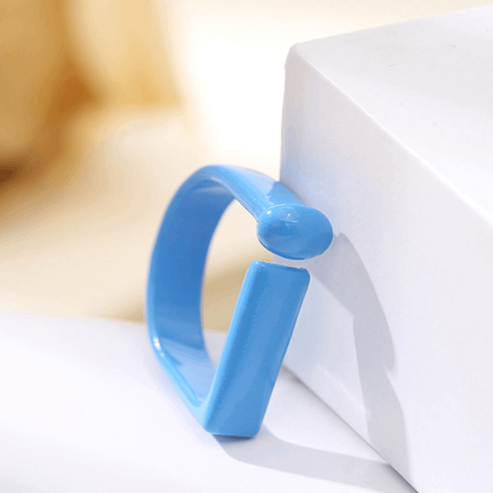 fashion chunky macaron finger metal enamel color open cuff resizable finger ring jewelry women bulk antique