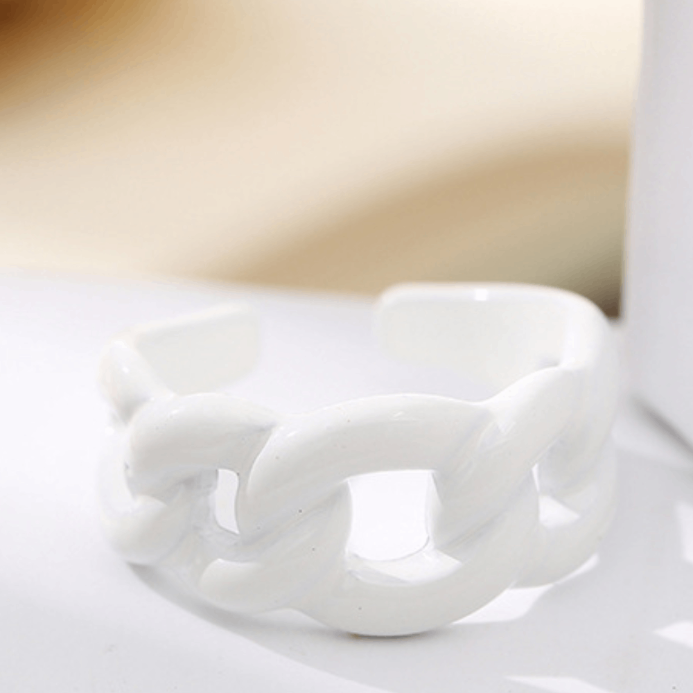 fashion chunky macaron finger metal enamel color open cuff resizable finger ring jewelry women bulk antique
