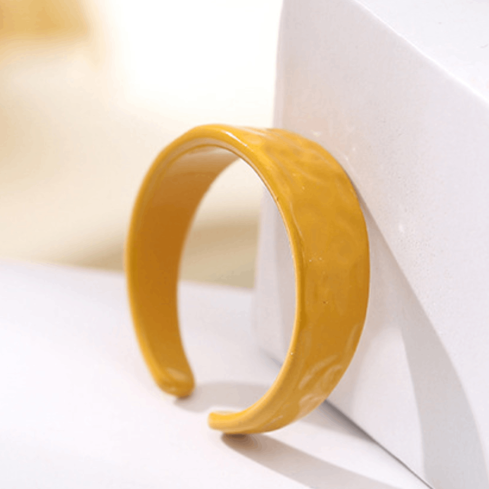 fashion chunky macaron finger metal enamel color open cuff resizable finger ring jewelry women bulk antique