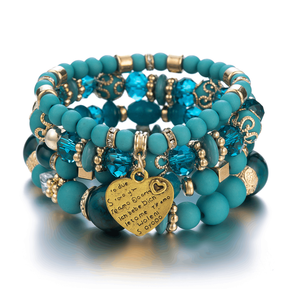 handmade behemian stackable presious beads beaded bracelet specialty with inspirational charm bracelets jewelry