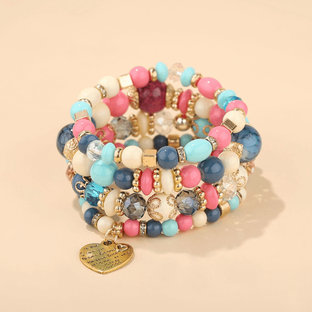 handmade behemian stackable presious beads beaded bracelet specialty with inspirational charm bracelets jewelry
