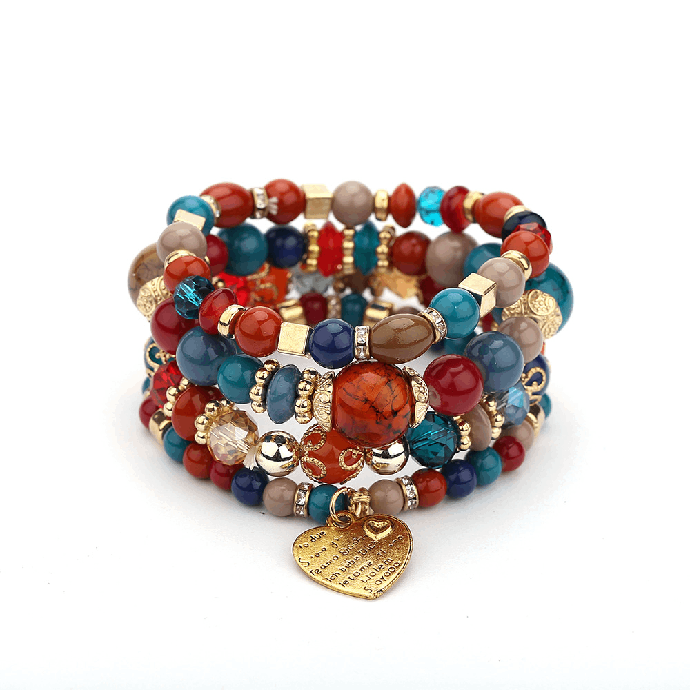 handmade behemian stackable presious beads beaded bracelet specialty with inspirational charm bracelets jewelry