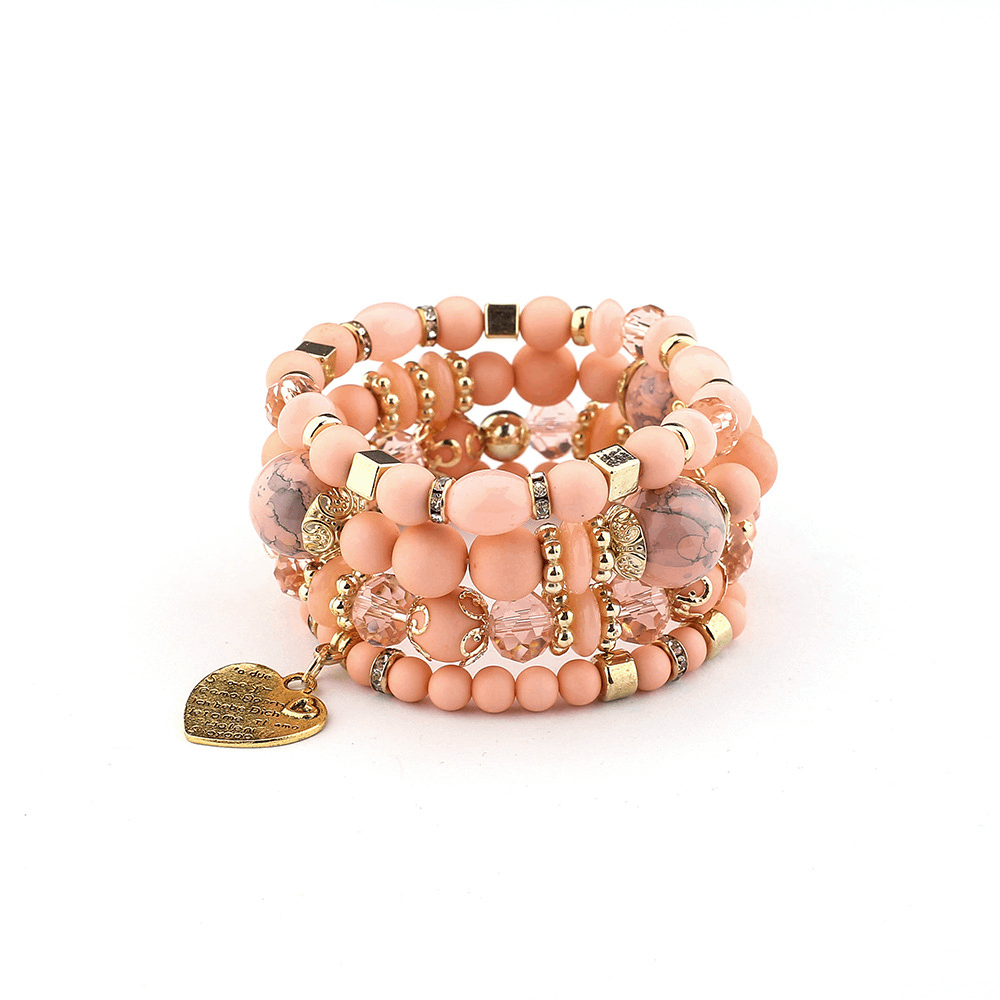 handmade behemian stackable presious beads beaded bracelet specialty with inspirational charm bracelets jewelry