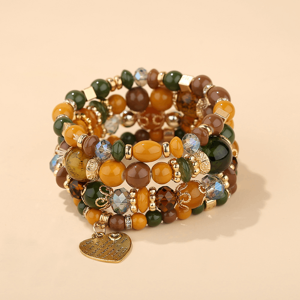 handmade behemian stackable presious beads beaded bracelet specialty with inspirational charm bracelets jewelry